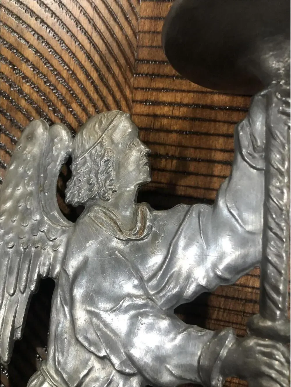 Vtg Pewter Kneeling Angel Candleholder‎ Made In West Germany Celestial Religious